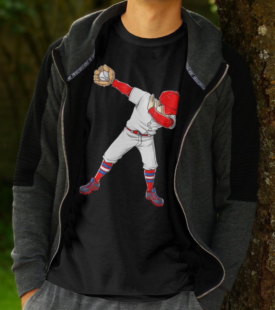 Dabbing Baseball Player Funny Dab Dance T-Shirt