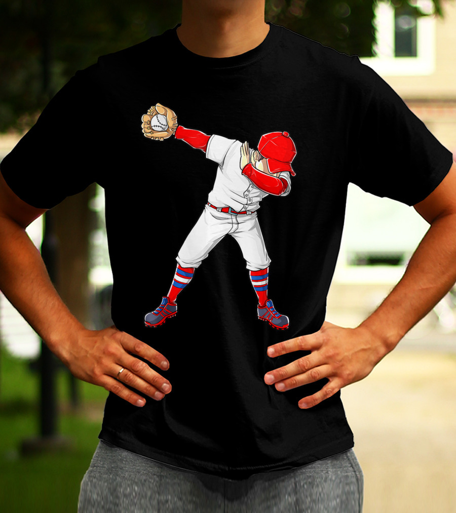 Dabbing Baseball Player Funny Dab Dance T-Shirt