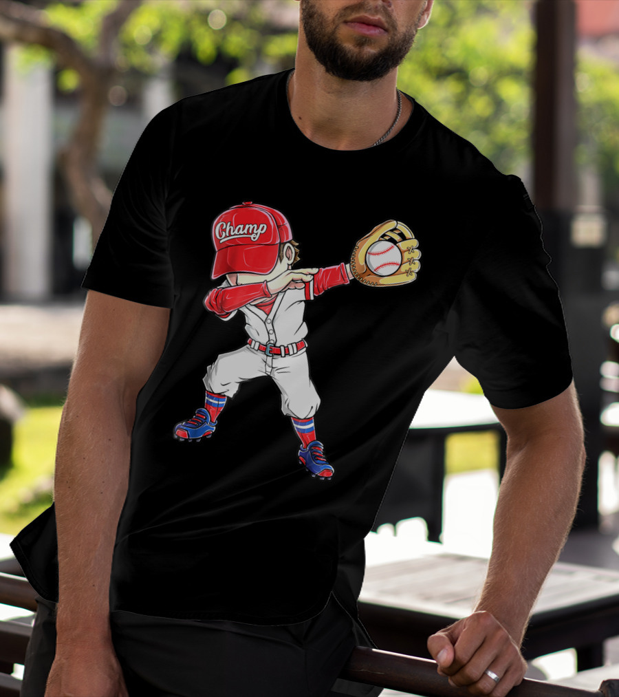 Dabbing Champ Baseball Catcher Pitcher T-Shirt