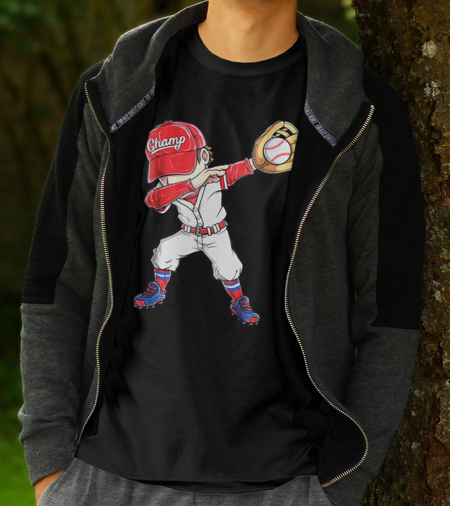 Dabbing Champ Baseball Catcher Pitcher T-Shirt