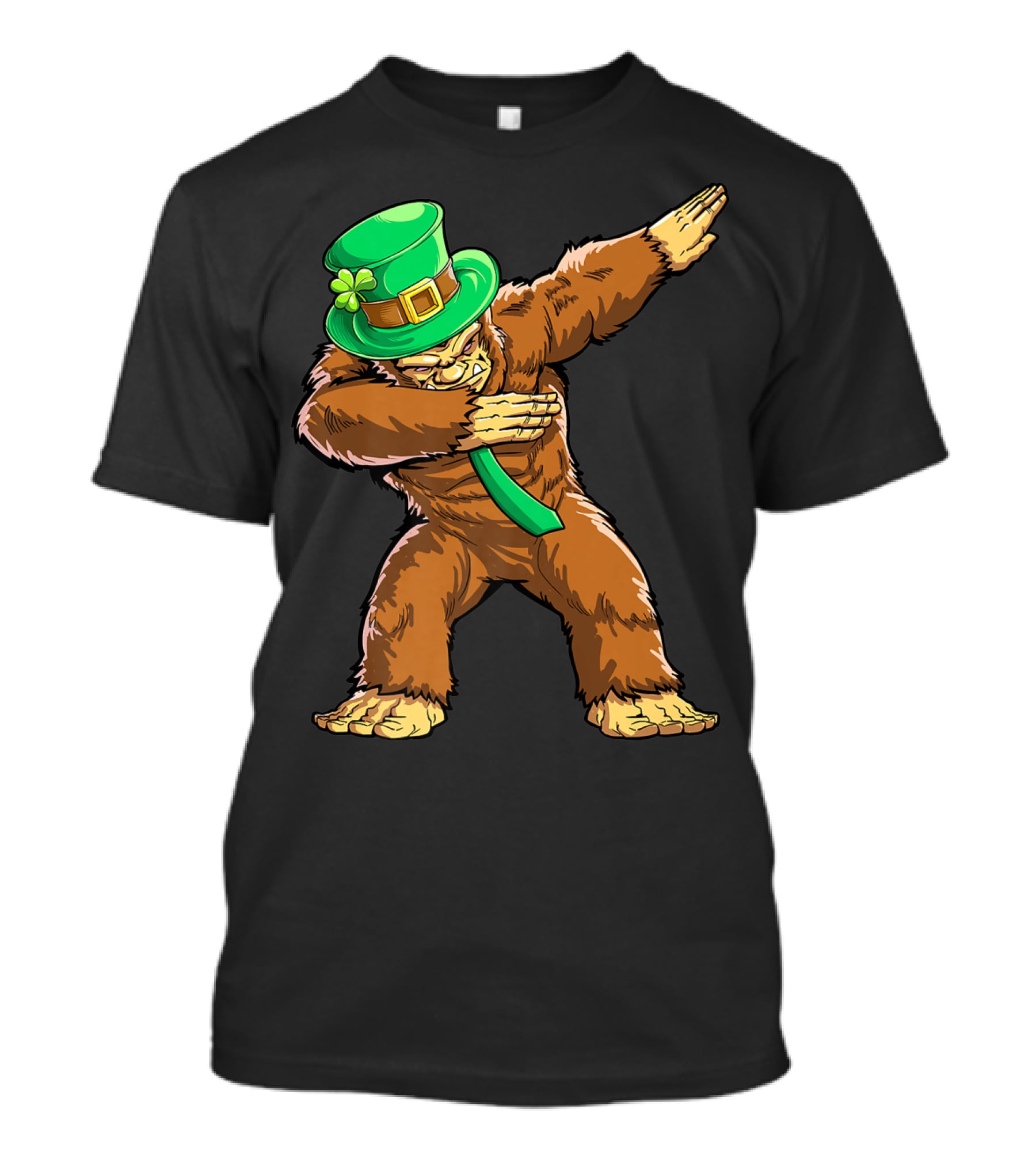 Dabbing Bigfoot St Patricks Day Leprechaun Hat T-Shirt
