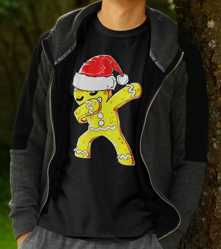 Dabbing Gingerbread Santa Christmas Dance T-Shirt