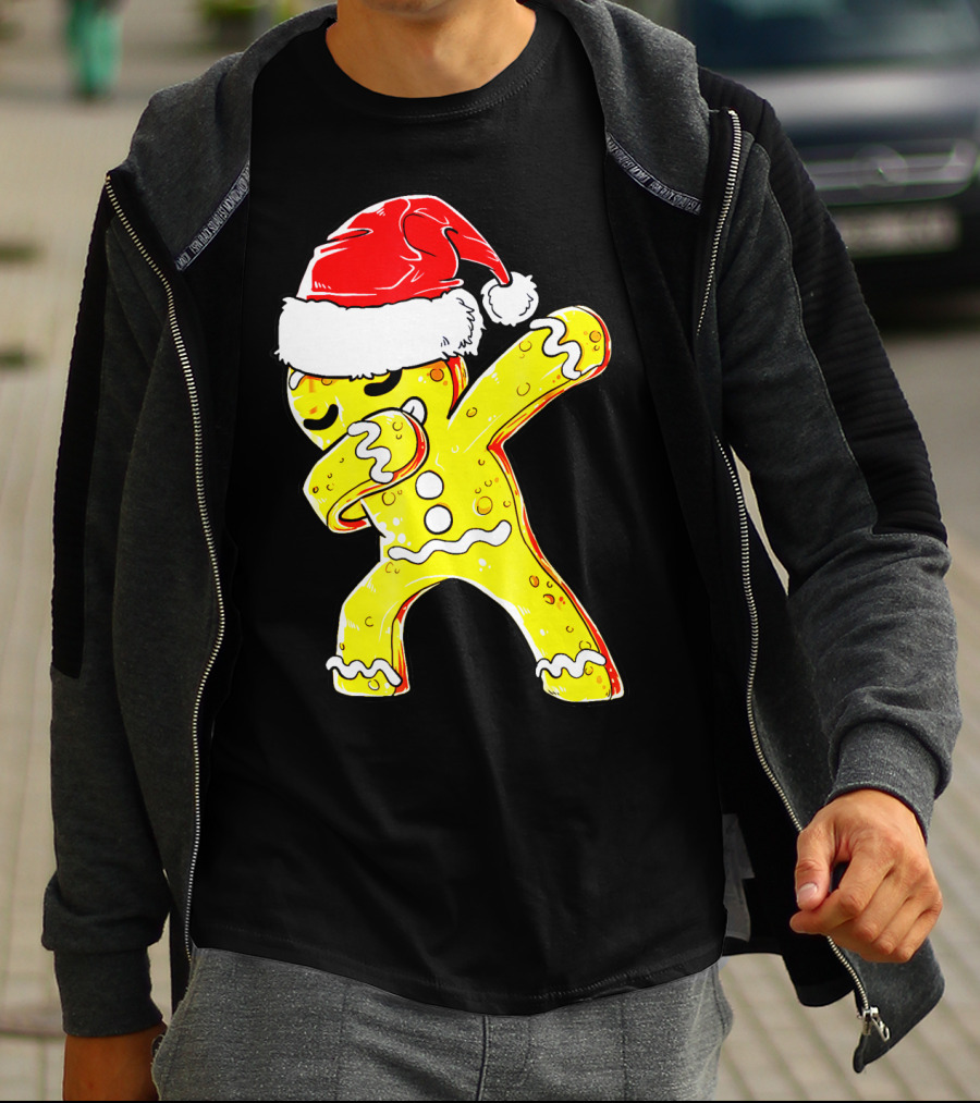 Dabbing Gingerbread Santa Christmas Dance T-Shirt