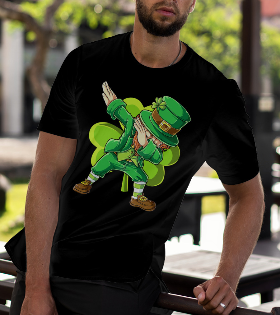 Dabbing Leprechaun Green Clover St Patricks Day Dab T-Shirt