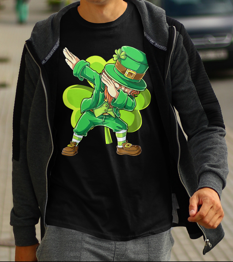 Dabbing Leprechaun Green Clover St Patricks Day Dab T-Shirt