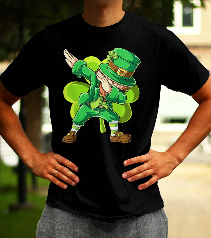Dabbing Leprechaun Green Clover St Patricks Day Dab T-Shirt