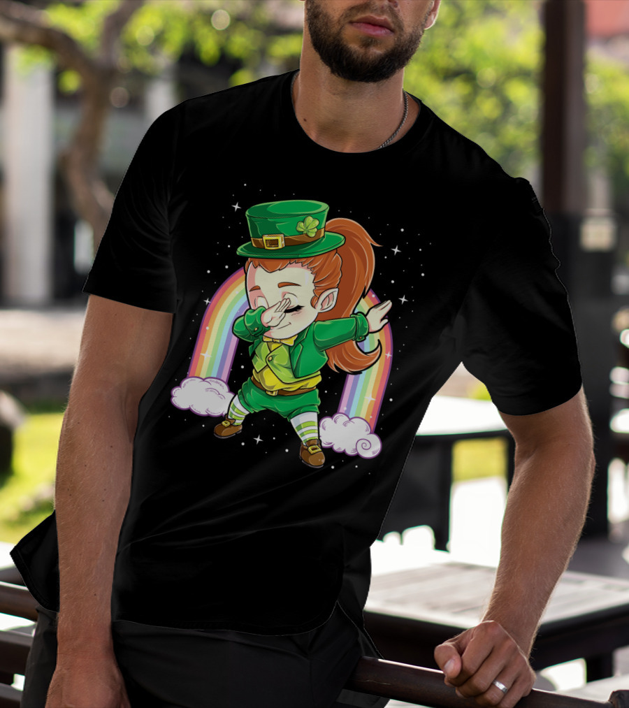 Dabbing Leprechaun St Patricks Day Women Dab Rainbow Special T-Shirt