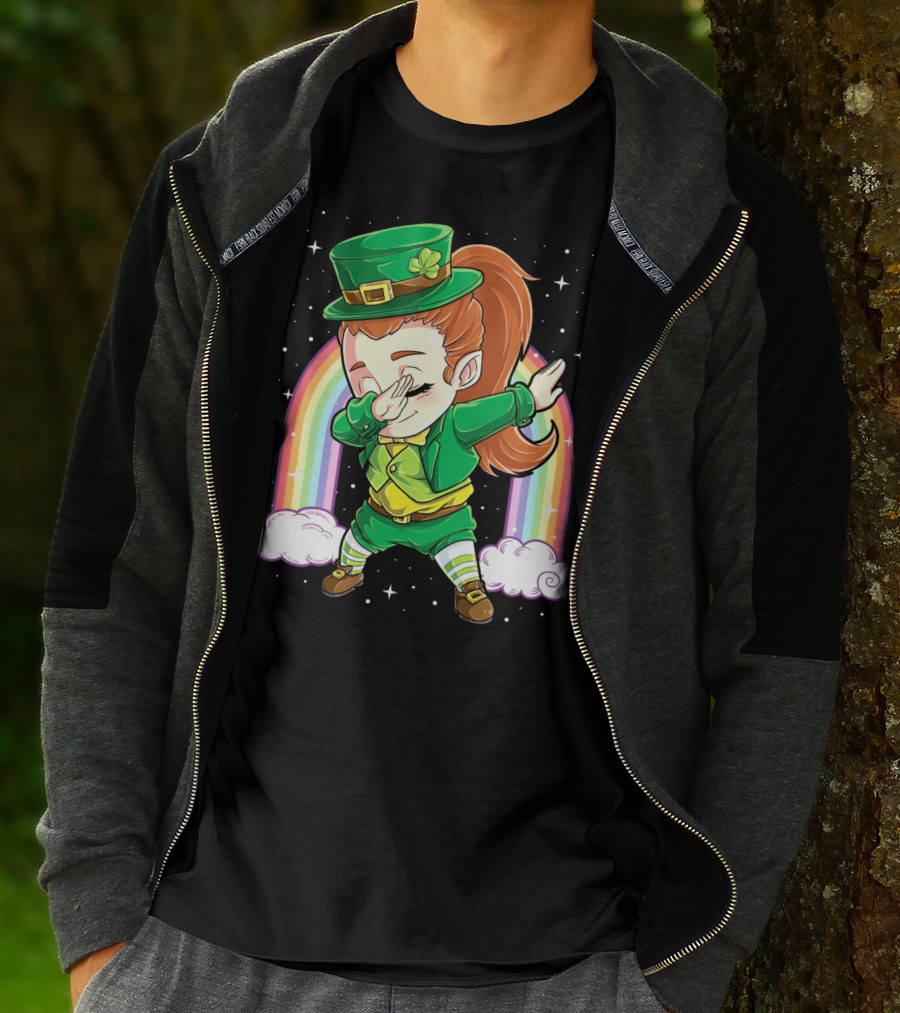 Dabbing Leprechaun St Patricks Day Women Dab Rainbow Special T-Shirt