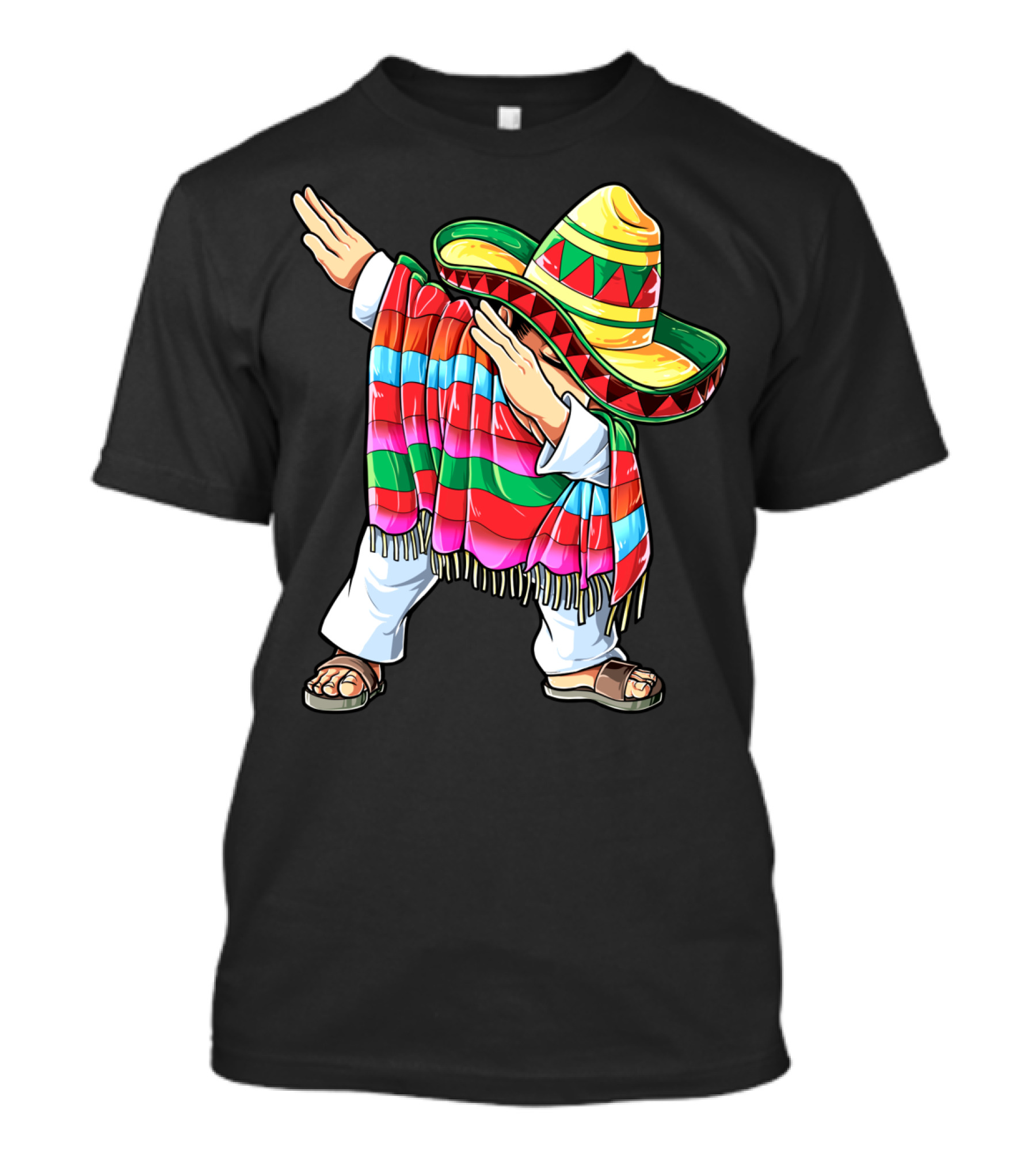 Cinco De Mayo Dabbing Sombrero Mexican Poncho Funny Dance T-Shirt