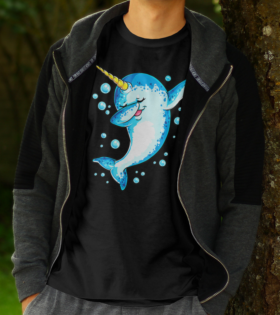 Dabbing Narwhal Unicorn For Girls And Boys Playful Sea Creature T-Shirt
