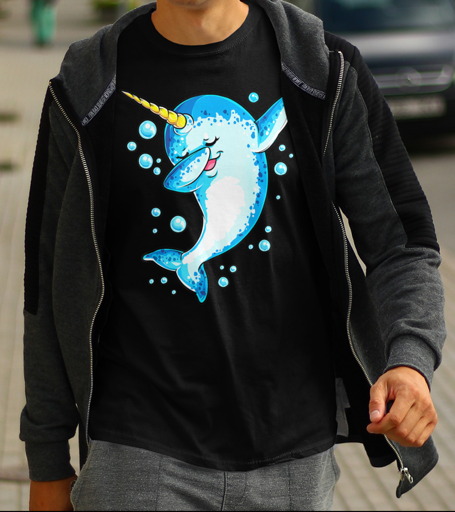 Dabbing Narwhal Unicorn For Girls And Boys Playful Sea Creature T-Shirt