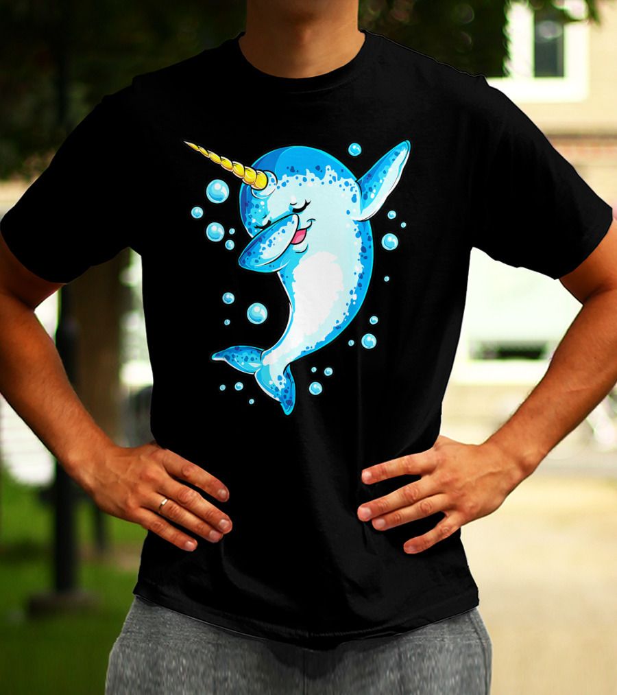 Dabbing Narwhal Unicorn For Girls And Boys Playful Sea Creature T-Shirt