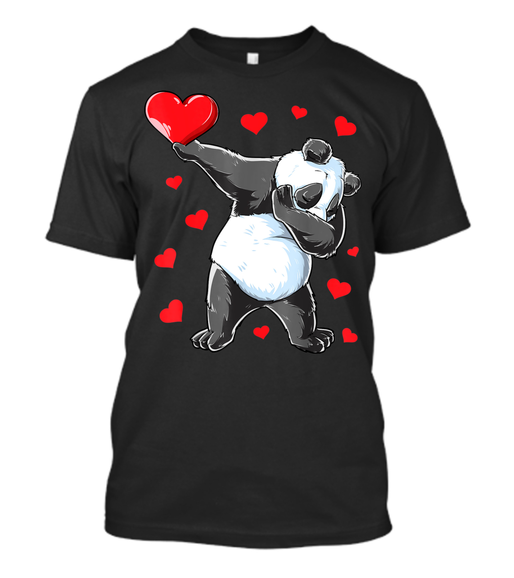 Valentines Day Dabbing Panda With Hearts Girls Bear T-Shirt