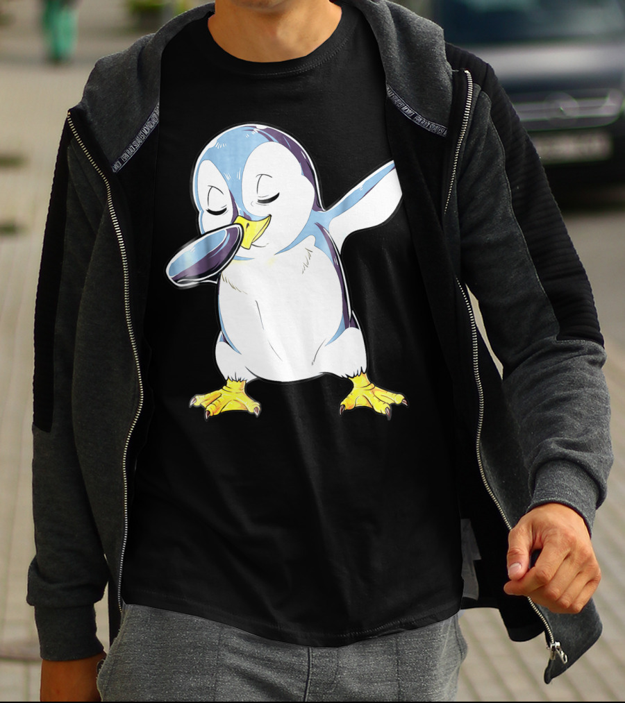 Dabbing Penguin Kids Boys Funny Dab Dance Bird Cute Fun T-Shirt
