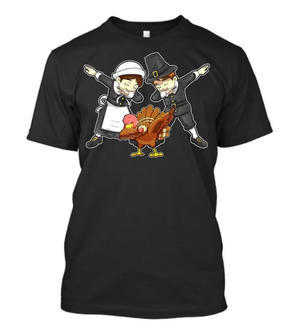 Thanksgiving Dabbing Dance Pilgrim Turkey Happy T-Shirt