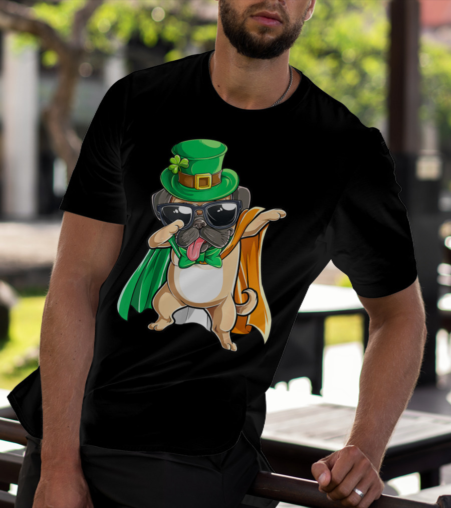 Dabbing Pug Leprechaun St Patrick's Day Boys Irish T-Shirt