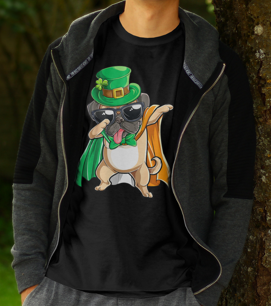 Dabbing Pug Leprechaun St Patrick's Day Boys Irish T-Shirt
