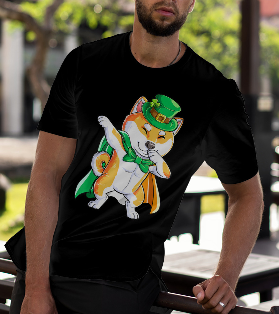 Dabbing Shiba Inu Leprechaun St Patricks Day Irish T-Shirt