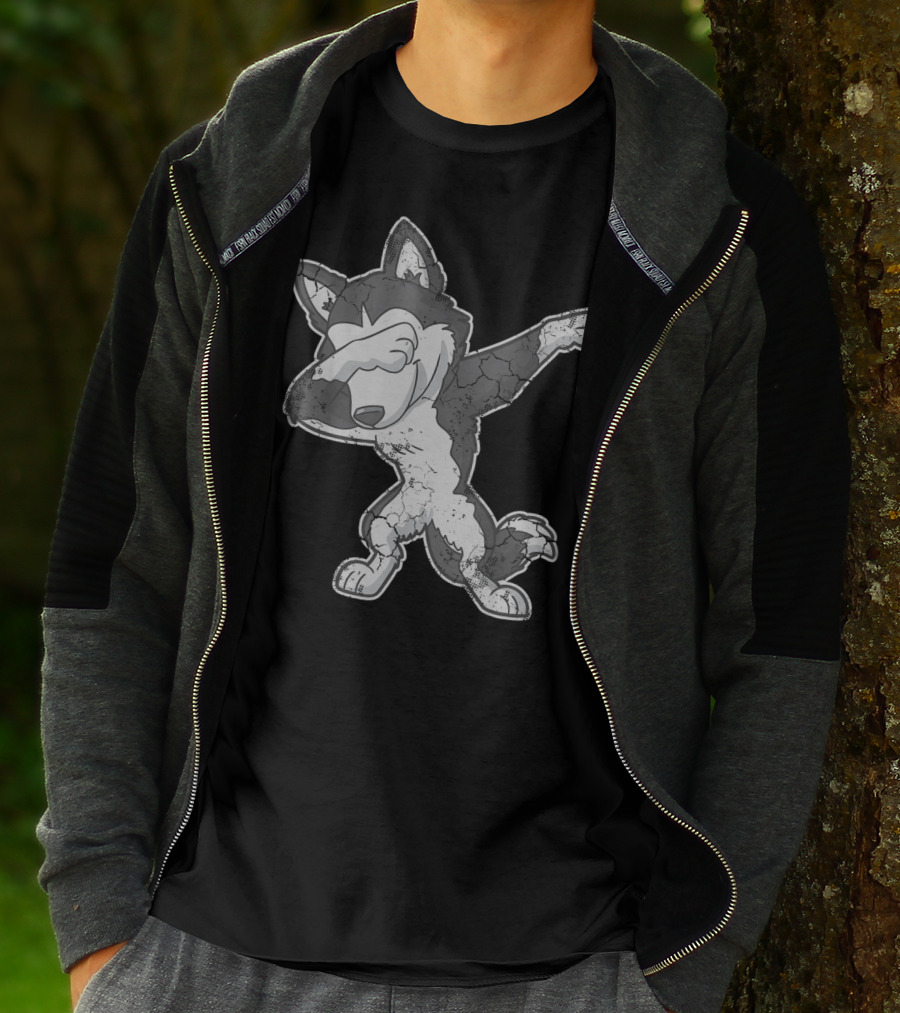 Dabbing Siberian Husky Dog Dab Cartoon T-Shirt