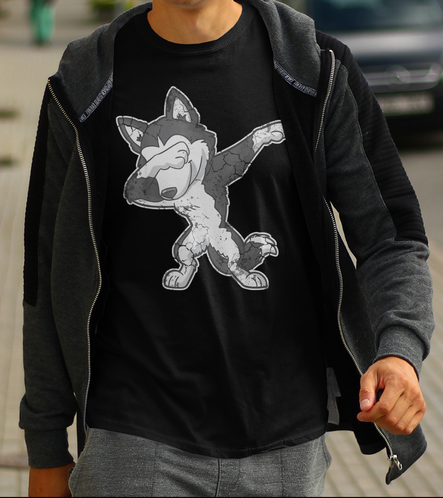 Dabbing Siberian Husky Dog Dab Cartoon T-Shirt