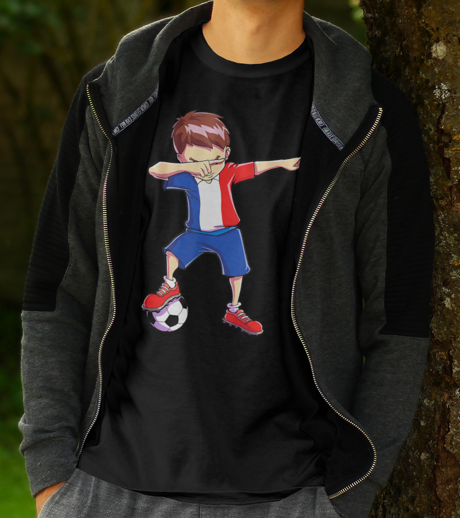 France Dabbing Soccer Player Boys Men French Football T-Shirt