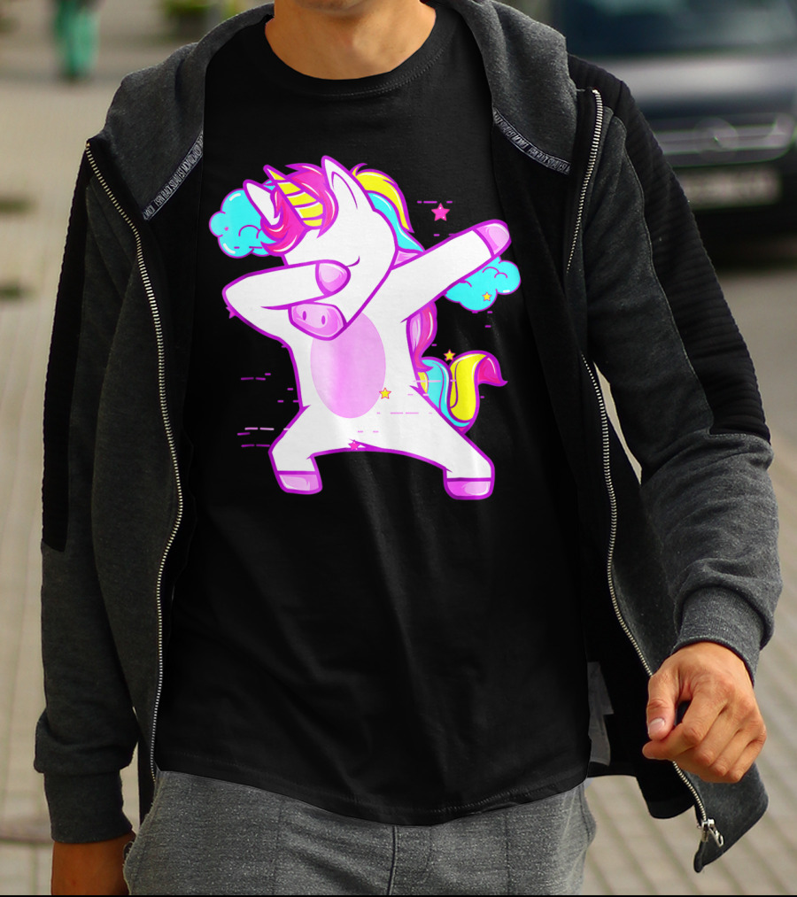 Dabbing Unicorn Dab Girls Boys Adults Rainbow Fantasy T-Shirt