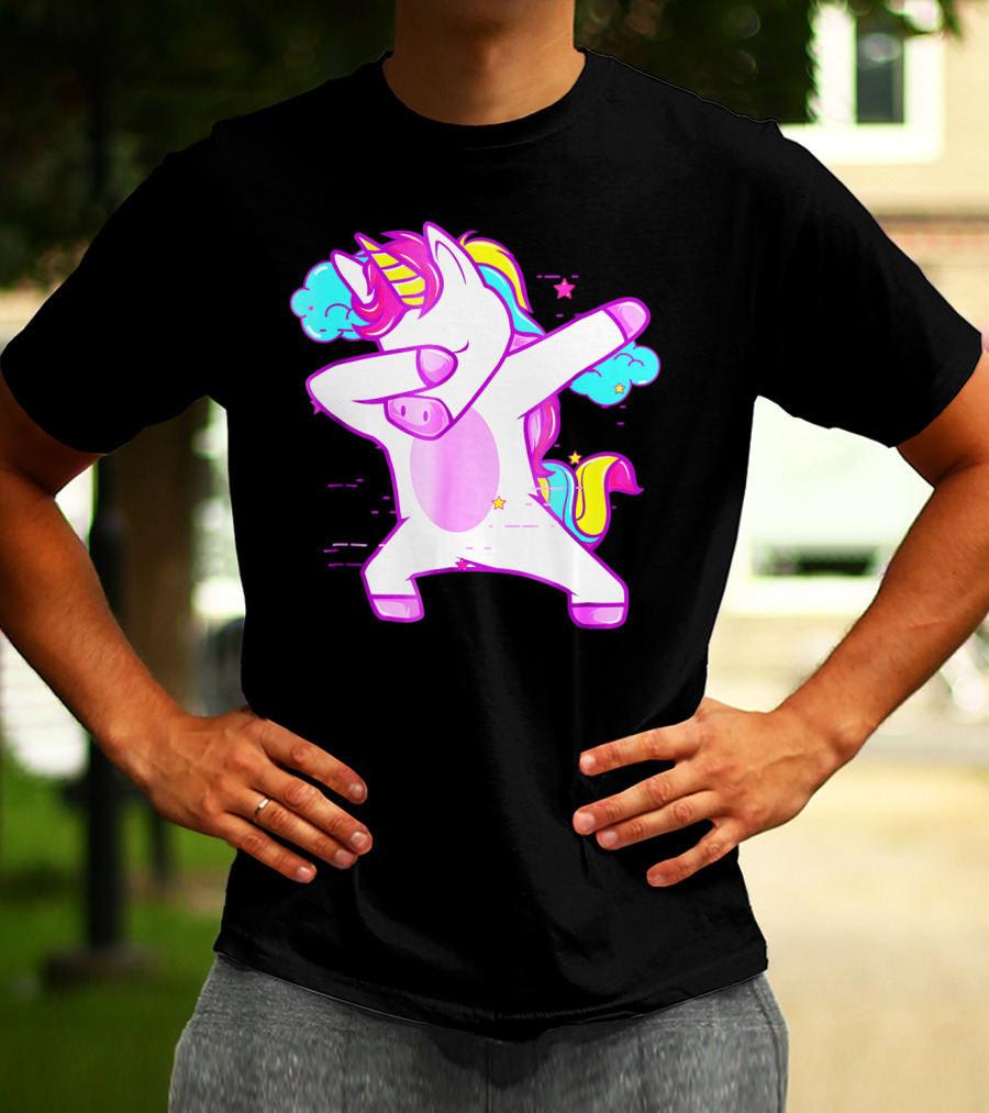 Dabbing Unicorn Dab Girls Boys Adults Rainbow Fantasy T-Shirt