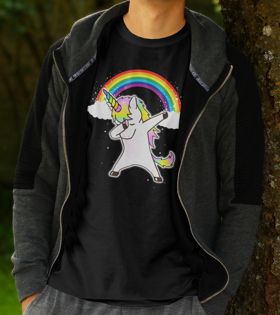 Funny Rainbow Squad Unicorn Dab Dance T-Shirt
