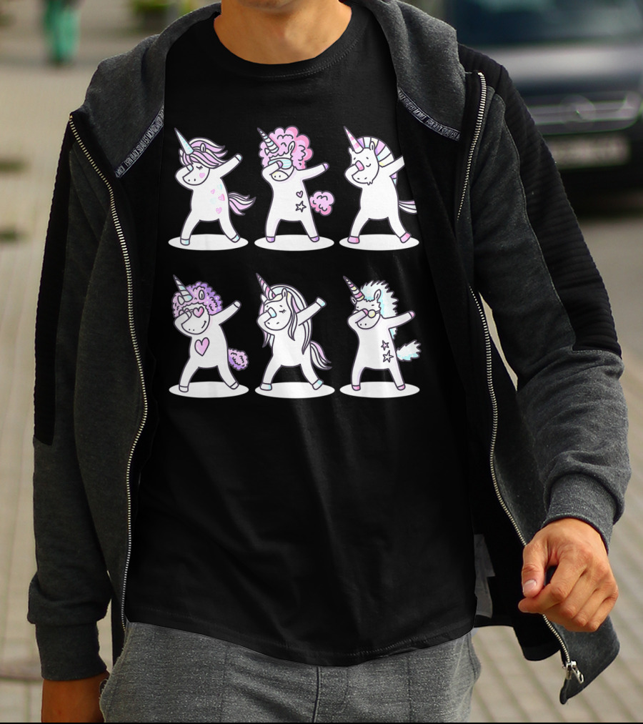 Dabbing Unicorns Funny Unicorn Birthday T-Shirt