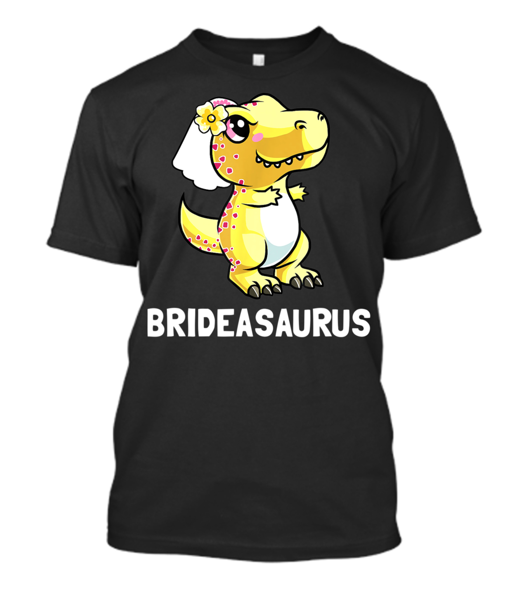 Bridesaurus Dinosaur Wedding Bride In Veil T-Shirt