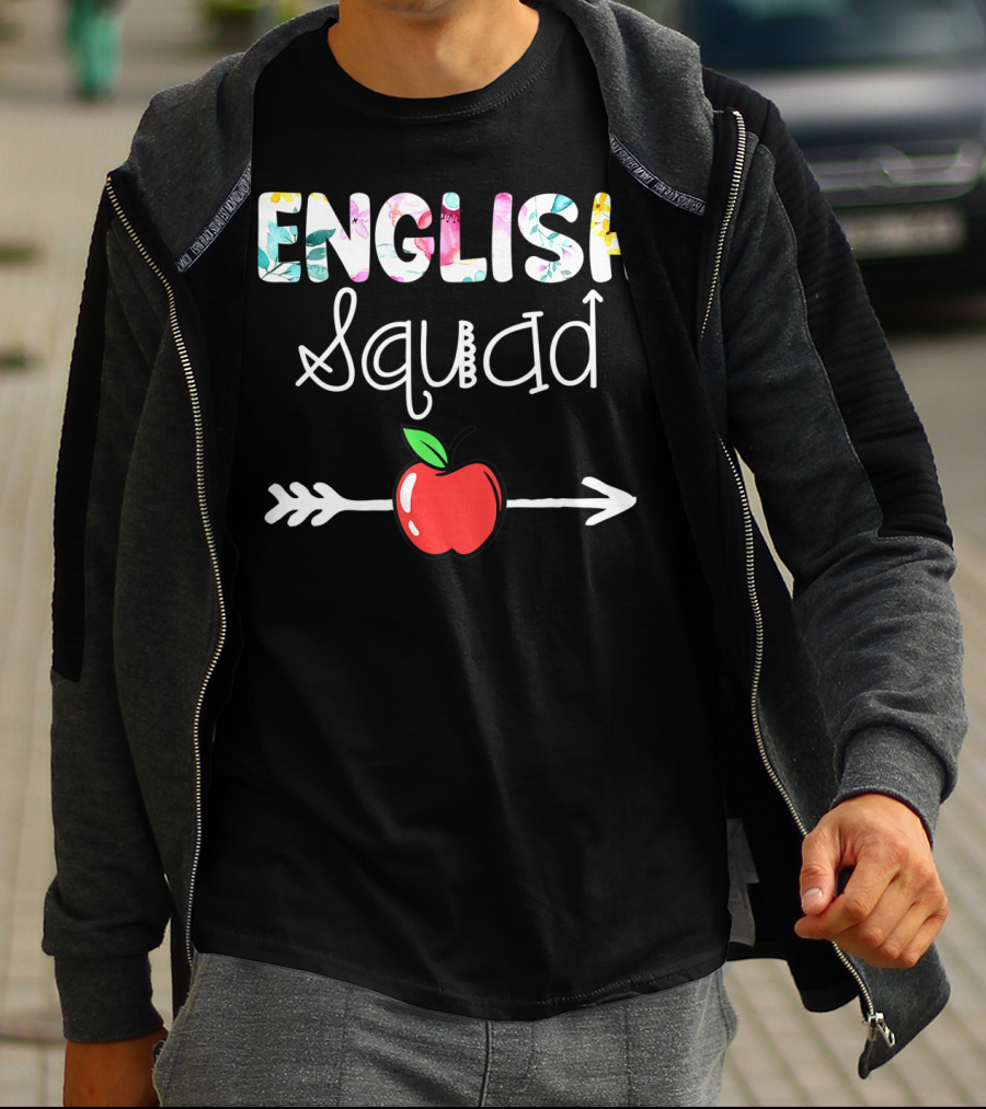 English Squad First Day Back To School Apple Arrow T-Shirt