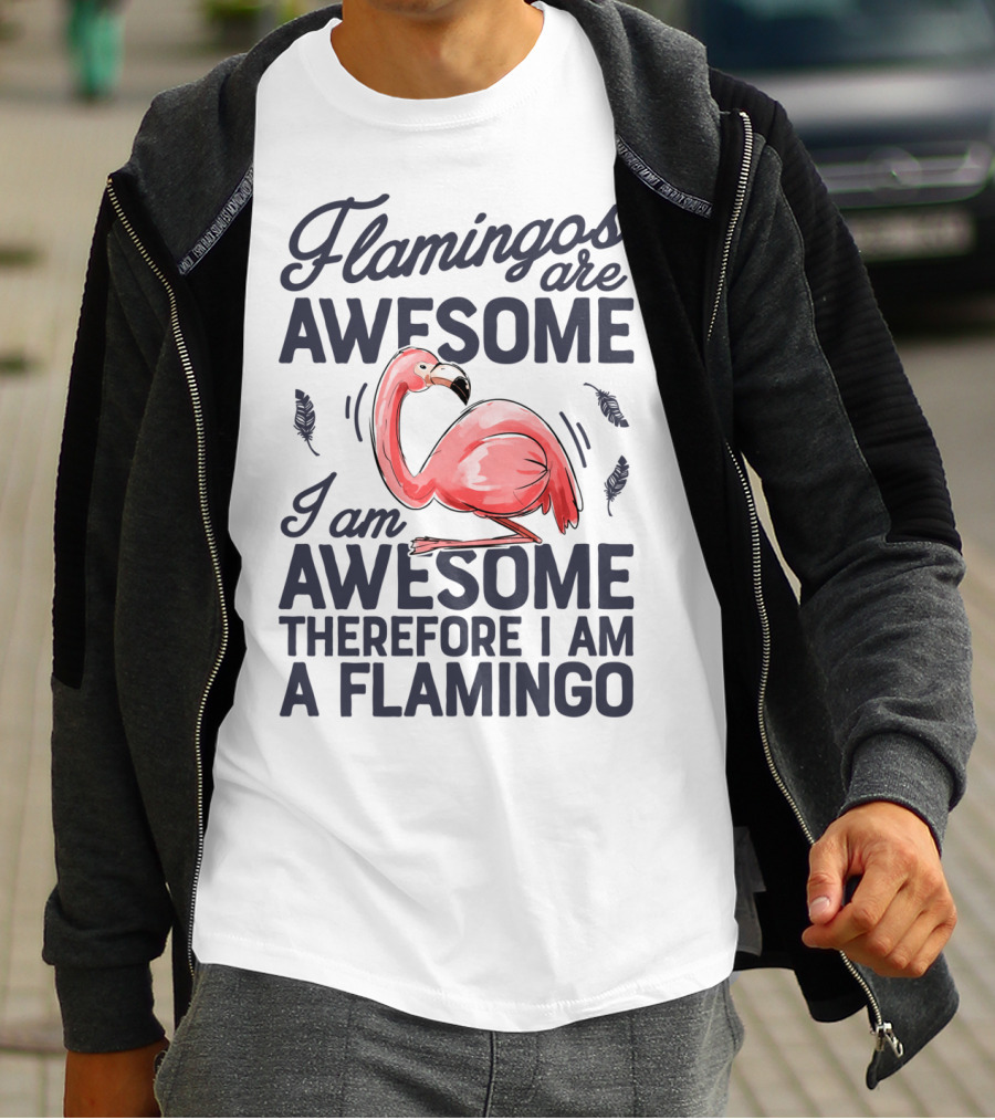 Flamingos Are Awesome I Am Awesome Therefore I Am A Flamingo T-Shirt