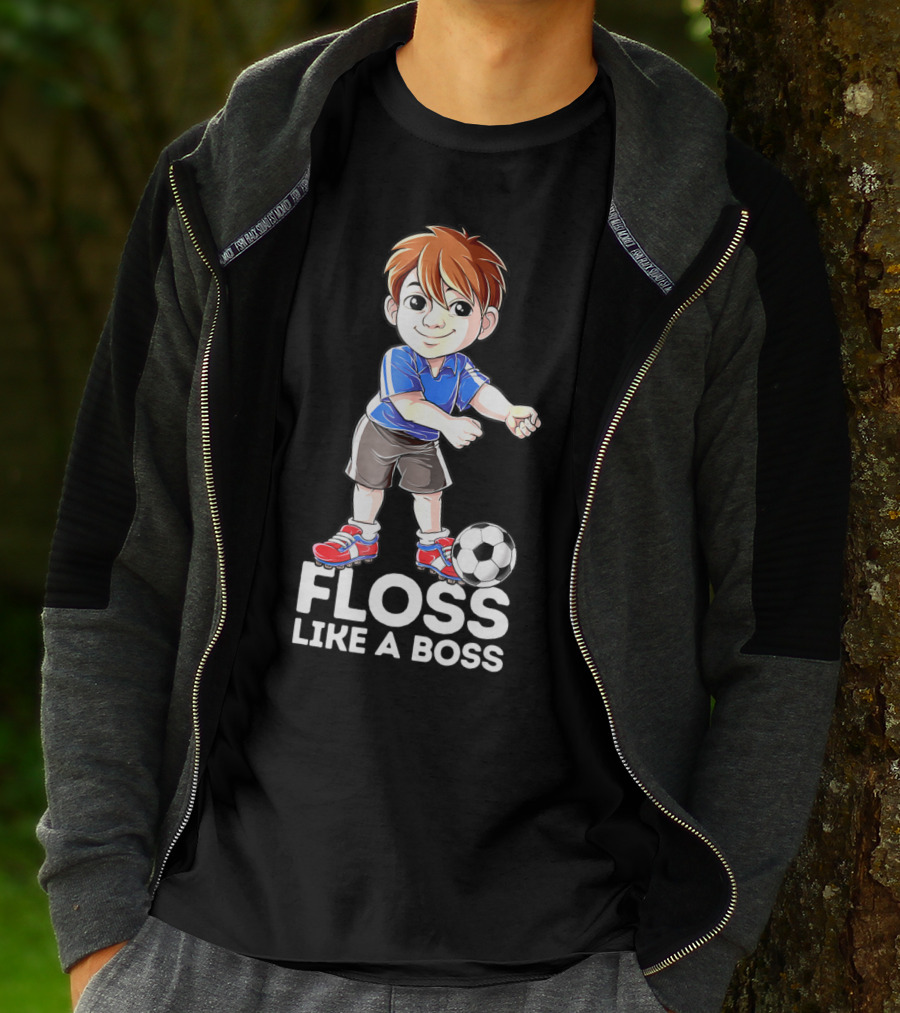 Floss Like A Boss Soccer Boy Dance Flossing Players T-Shirt