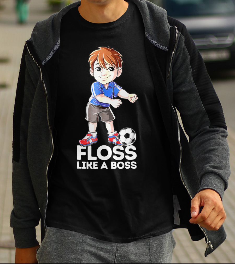 Floss Like A Boss Soccer Boy Dance Flossing Players T-Shirt