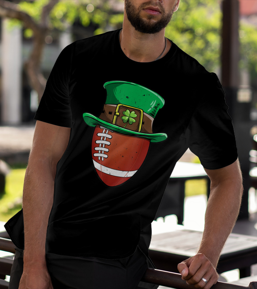 Football Leprechaun Hat St Patricks Day Boys T-Shirt