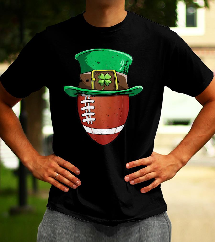 Football Leprechaun Hat St Patricks Day Boys T-Shirt