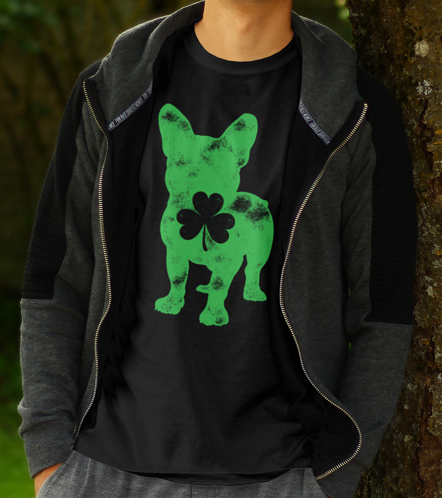 French Bulldog Shamrock St Patricks Day Men Dog T-Shirt