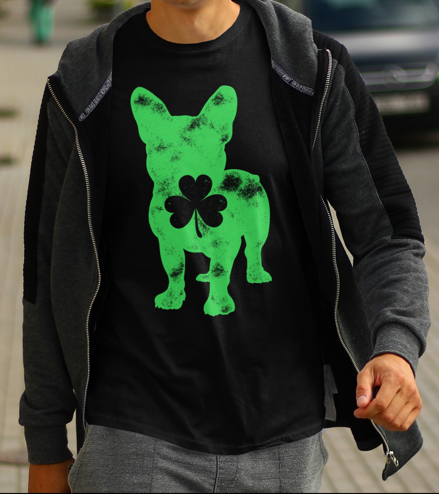French Bulldog Shamrock St Patricks Day Men Dog T-Shirt
