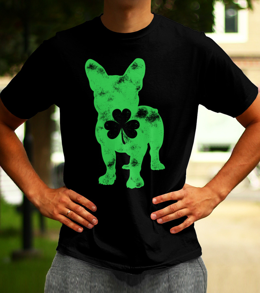 French Bulldog Shamrock St Patricks Day Men Dog T-Shirt