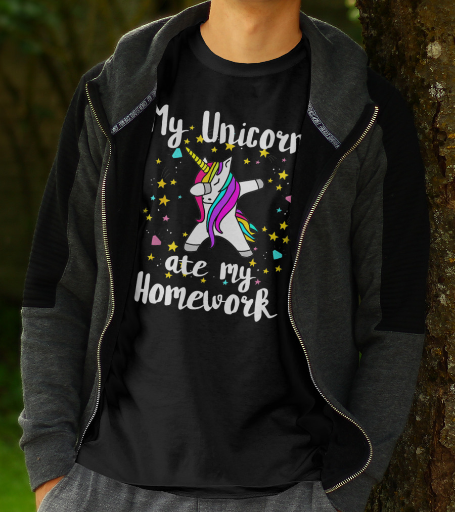My Unicorn Ate My Homework Dabbing Unicorn Funny Novelty Kids T-Shirt