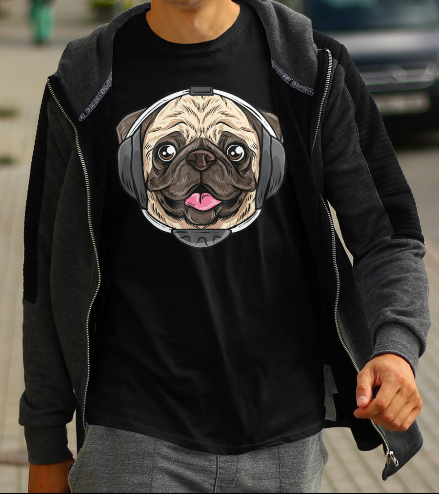 Pug Wearing Funny Wrestling Headgear T-Shirt