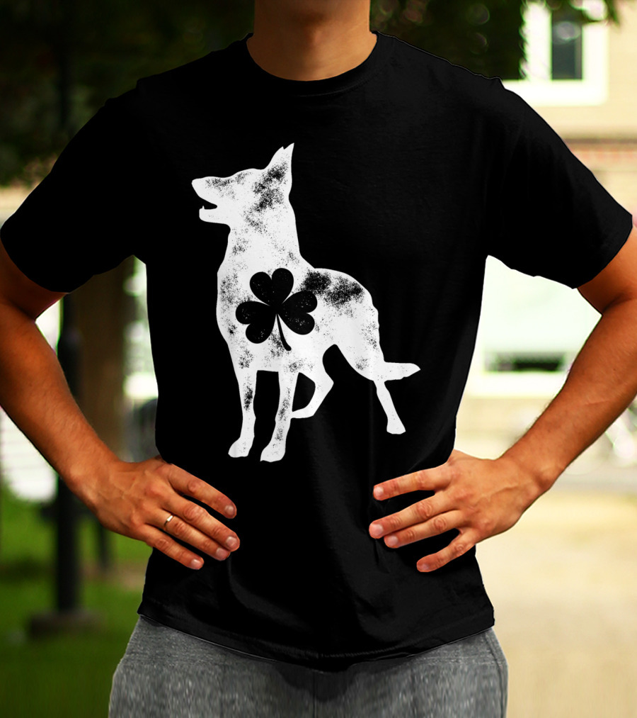 German Shepherd Dog With Shamrock St Patricks Day Men T-Shirt