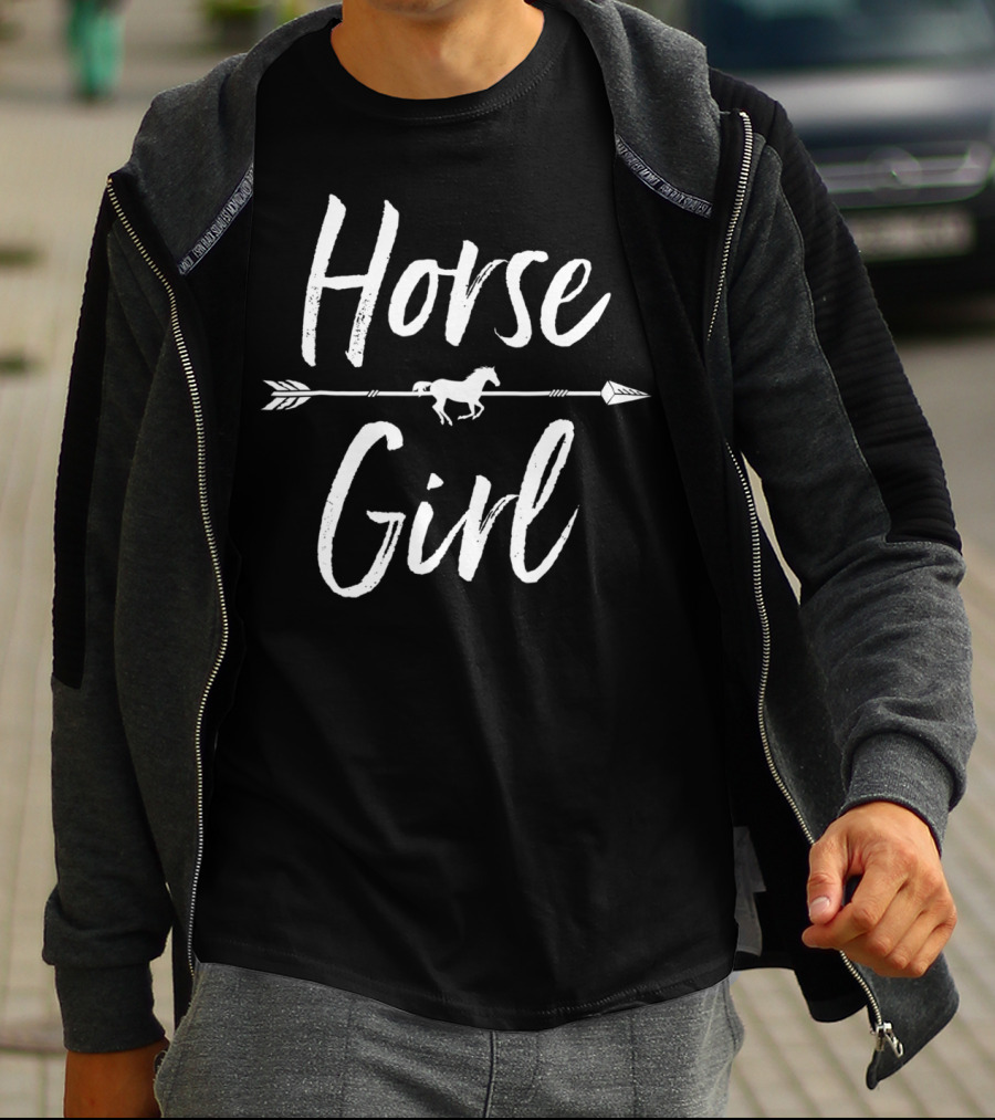 Horse Girl Women I Love My Horses Riding Arrow T-Shirt