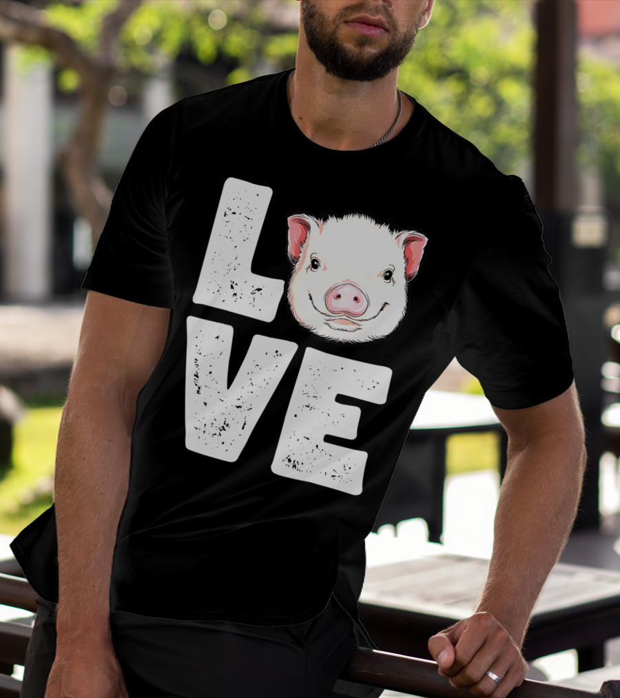 Love Pig Lovers Farming Farmer Girls T-Shirt