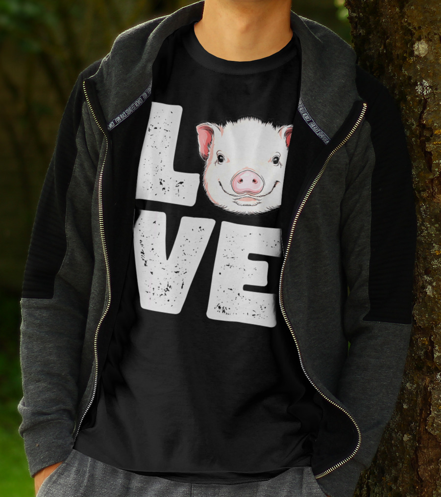Love Pig Lovers Farming Farmer Girls T-Shirt