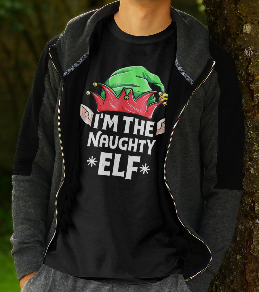 I'm The Naughty Elf Christmas Hat Ears T-Shirt