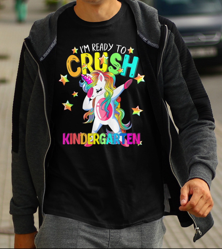 I'm Ready To Crush Kindergarten Dabbing Unicorn Back To School Girls T-Shirt