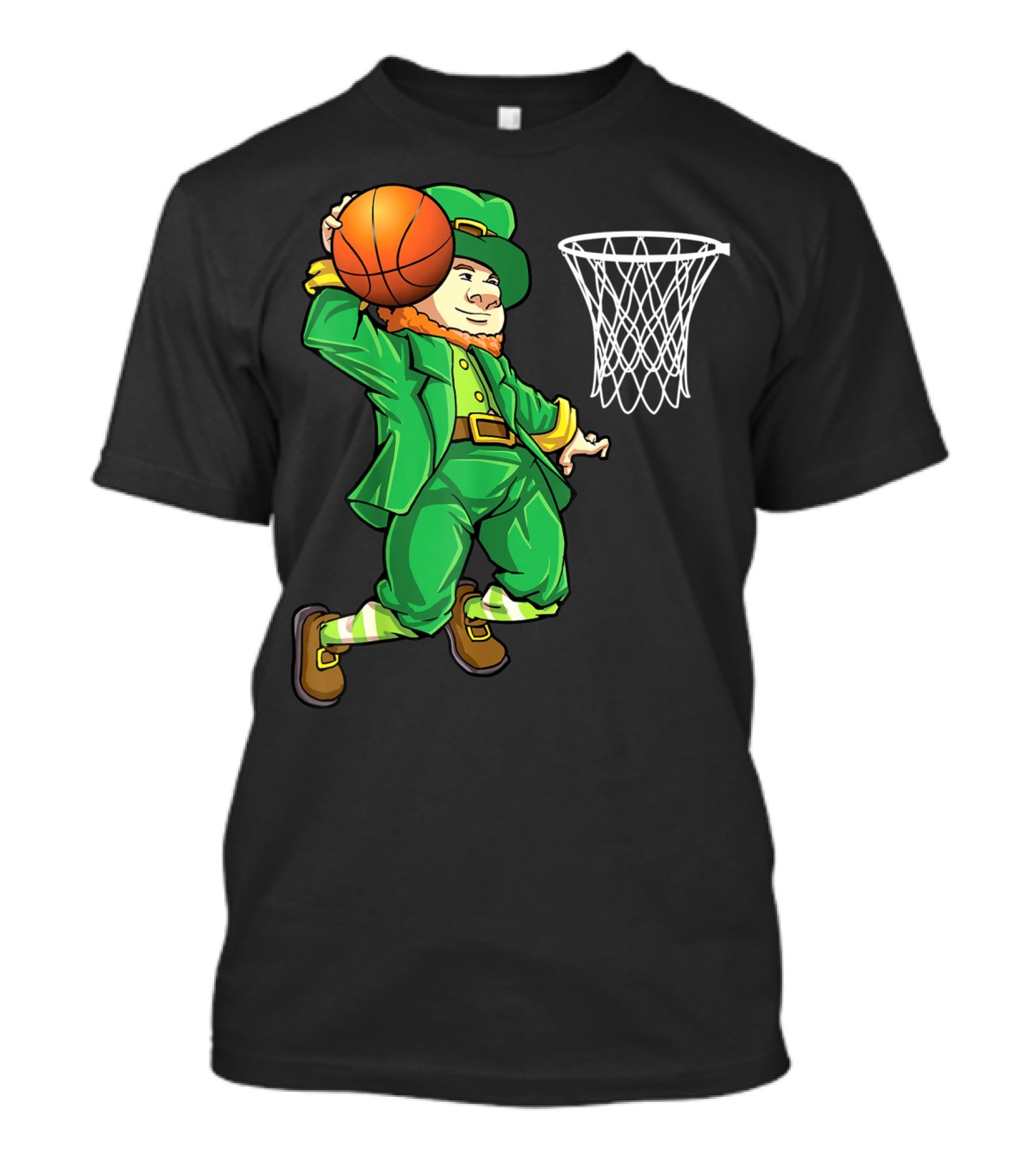 Leprechaun Slam Dunk Basketball St Patricks Day Boys T-Shirt