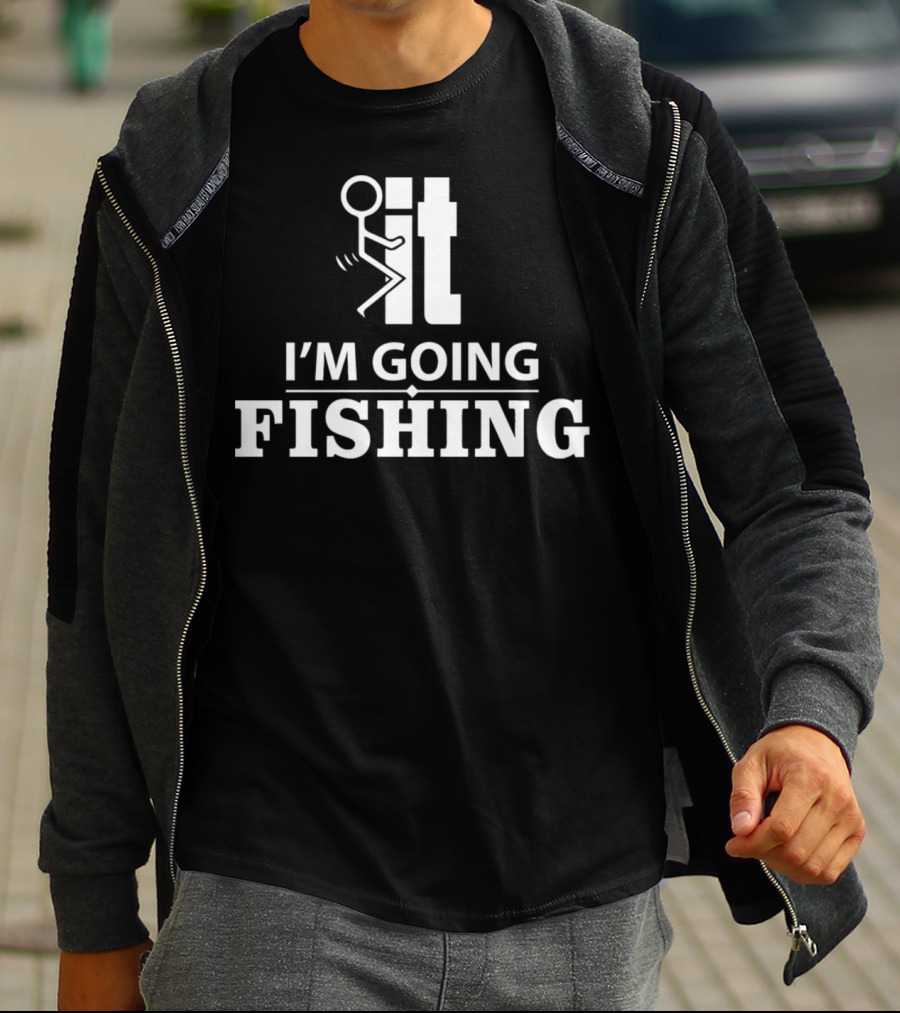 I'm Going Fishing Stick Figure Humor It Pictogram T-Shirt