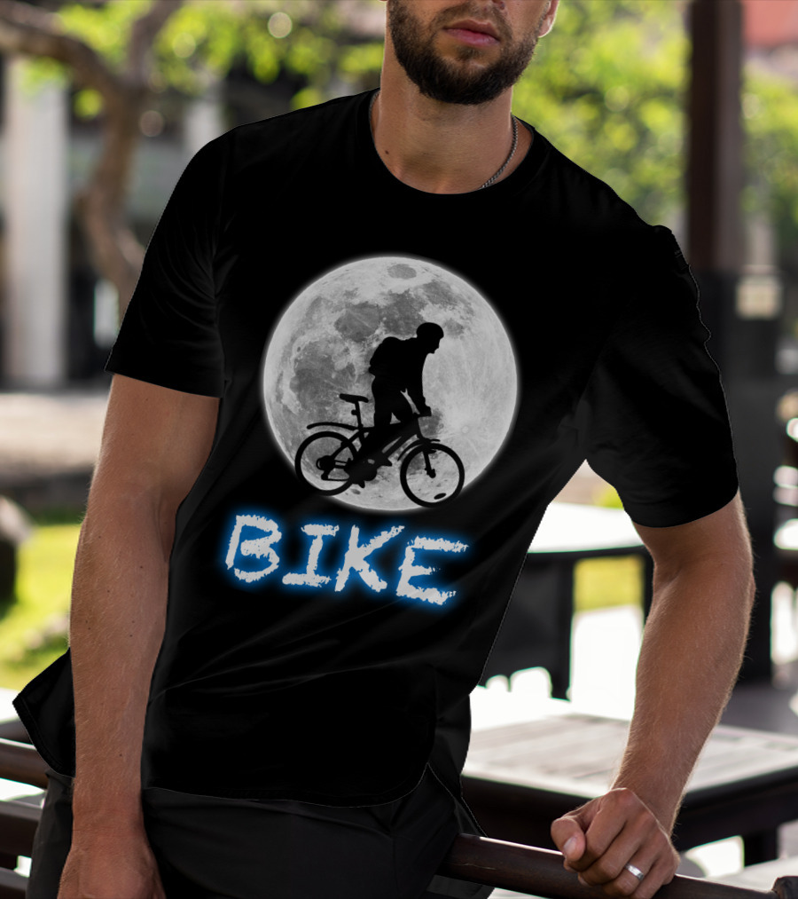BIKE Silhouette Blue Moon Cycling Adventure T-Shirt